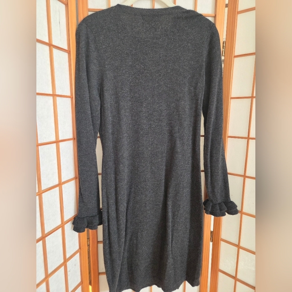 NWT RACHEL ZOE STRETCH LONG SLEEVE GRAY KNIT WOOL MIX KNEE LENGTH DRESS SMALL - Picture 2 of 5